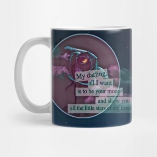 Roses, clouds, vintage, retro, floral, sky, moon, romantic, love, beauty, aesthetic, purple, quote, stars, gifts for her, dream, gift ideas, mother's Day, Mug